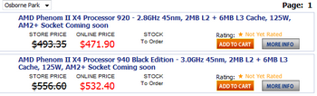 phenom II X4 940 Black edition price